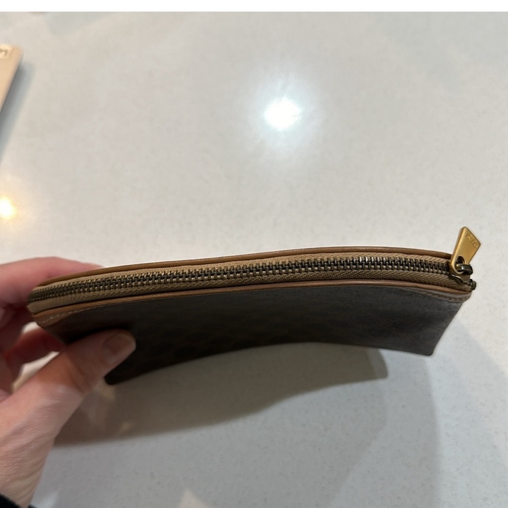 This brown and light tan beautiful Celine pouch has SO much life in it! - Picture 5 of 9